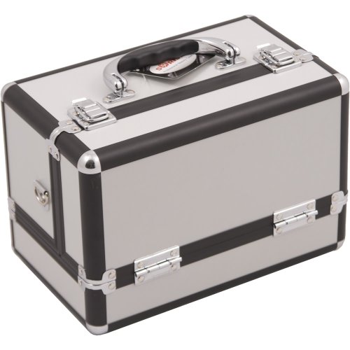 Sunrise 3Tier Accordion Trays Makeup Case with Shoulder Strap, 10Inch