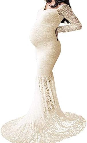 Pregnancy Dress Women Long Dresses Elegant Maternity Props Photography Clothing Mermaid Off Shoulder Beach Dress Evening Maternity Dress Lace Dress Nursing Cocktail