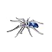 Dazzling Spider Clip Pin Brooch w/Rhinestone - Blue
