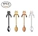 Spoon Cat Spoon Cute Spoon Feb 7 Stainless Steel Cat Kitten Design Coffee/Dessert/Drink/Mixing/Milkshake Spoon Tableware Flatware Gadgets Scoop Ladle Spoons-Set of 4