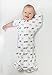 Amazing Baby Transitional Swaddle Sack with Arms Up Half-Length Sleeves and Mitten Cuffs, Small, 0-3 months, 6-14 lbs, Tiny Elephants, Sterling (Arms Up Swaddle, Transition Swaddle Sleep Sack)