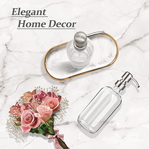 GLUBEE 17 Oz Clear Glass Soap Dispenser with Rust Proof 304 Stainless