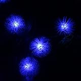 Snow Ball Outdoor Solar String Lights, 72ft 22M 200LEDs LED Fairy Globe Christmas Lights Decorative Lighting for Indoor, Garden, Home, Wedding, Patio, Party Decorations(Blue)