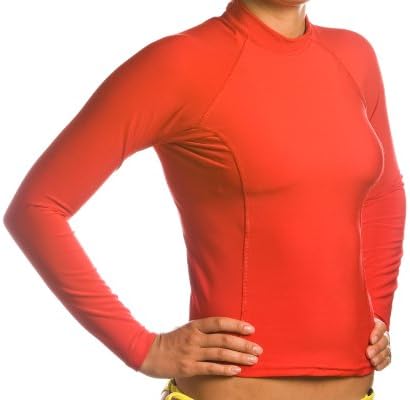 Women's SPF 50+ Red Long Sleeve Rash Guard - XL