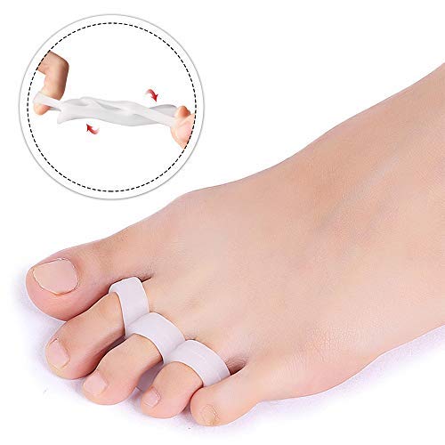 Skyfoot’s Hammer Toe Straightener 3 Loops - Toe Spreader Gel Toe Corrector Pack of 6 (White)