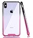 BAISRKE iPhone X Case, Shock-Absorption TPU Soft Edge Bumper Anti-Scratch Rigid Slim Protective Cases Hard Plastic Back Cover for iPhone X iPhone Xs [5.8 inch] - Black Pink Gradient