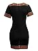 Sprifloral Sexy Tribal Print Dashiki for Women V Neck Plus Size Maxi Dress Black Medium