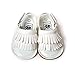 LIVEBOX Infant Baby Girls Moccasins Tassels Premium Soft Rubber Sole Anti-Slip Summer Prewalker Toddler Sandals (S: 0~6 Months, White)