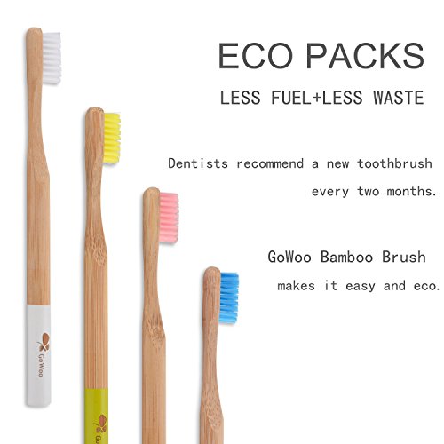 image for GooWoo GoWoo 100% Natural Bamboo Toothbrush Soft – Organic Eco Frien