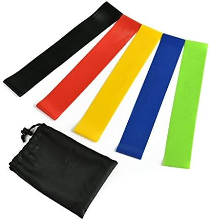 (Set of 5) 101Bsboy Sport Exercise Resistance Loop Bands, X-Light / Light / Medium / Heavy / X-Heavy Best for Physical Therapy,Stretching, Yoga and Home Fitness for Women Men