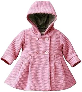Baby Girls Hooded Long Sleeve A Line Trench Coat Jacket Outwear Top