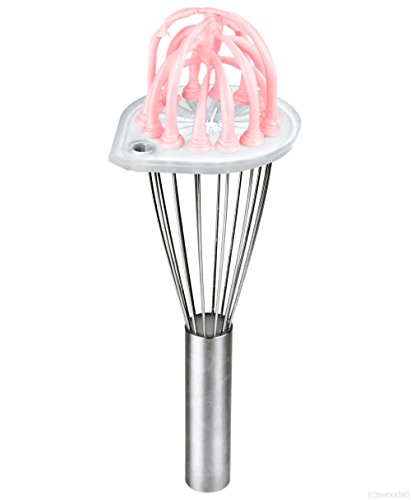 Whisk Wiper - Wipe a Whisk Easily - Multipurpose Kitchen Tool, Made In USA - Includes 11" Stainless-Steel Whisk - Cool Baking Gadget, A Great Gift For Men and Women (Color: Clear)