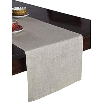 Solino Home 100% Pure Linen Table Runner - 14 x 108 Inch Athena, Handcrafted from European Flax, Natural Fabric Runner - Natural