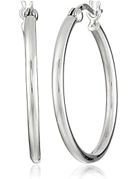 Sterling Silver Polished Round Tube Hoop Earrings (2mm)