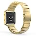 MoKo Fitbit Blaze Band , Stainless Steel Metal Replacement Link Bracelet with Double Button Folding Clasp for Fitbit Blaze Smart Fitness Watch, Frame NOT Included - GOLD