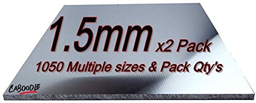 Aluminium Sheet Plate 1.5mm 1050 grade - Multiple Size's & Pack Qty's - 300mm x 150mm x 1.5mm-2Pk