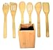 7-piece Bamboo Kitchen Cooking Utensils Set ( 6 Utensils Plus Holder ) in a Gift Box