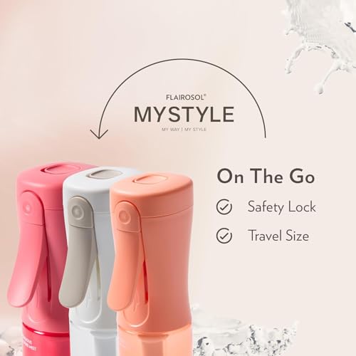 FLAIROSOL MyStyle, Spray Bottle for Hair- 3 Pack Small Travel Spray Bottle, Ultra Fine Continuous Water Mist for Face, Hairstyling, Salon, Cleaning, Beauty, Toners, Hydration & Makeup, 3.04oz / 90ml
