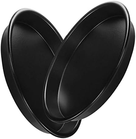 2 Packs Pizza Tray Pan Baking Platters Non-Stick Black Aluminum Alloy,1 Deep Dish,1 Shallow Dish,10"
