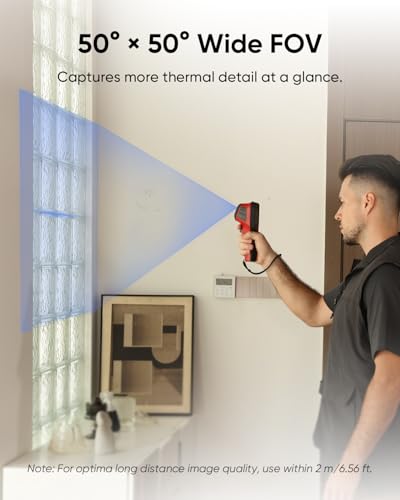 HIKMICRO D01 Thermal Camera, SuperScene Smart Scene Recognition, 240x240 Super Resolution, 96x96 IR Resolution Therma Imaging Camera, 3350mAh for 11hrs Battery Life, Photo and Video Recording, 50° FOV
