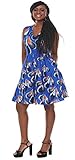 Shenbolen Women African Traditional Costume Ankara Print Dress Dress Party Dress (Small, B)