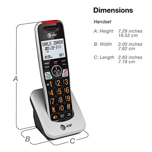 AT&T BL102-3 DECT 6.0 3-HANDSET CORDLESS PHONE FOR HOME WITH ANSWERING MACHINE, CALL BLOCKING, CALLER ID ANNOUNCER, AUDIO ASSIST, INTERCOM, AND UNSURPASSED RANGE, SILVER/BLACK