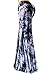 VIVICASTLE Women's Colorful Tie Dye Acid Washed High Waist Foldover Maxi Skirt (X-Large, C6, navy)