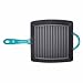 Zelancio Cookware 10-Inch Enameled Cast Iron Square Grill Pan, Perfect for Steak, Grilled Cheese, Paninis and More, Teal