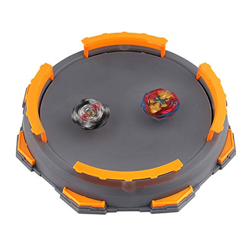 Top Battle Toy, Battle Tops Arena 28.5x28.5x4cm Burst Gyro Arena Disk Battle Top Launcher Stadium Toy Accessories for Boys Children Christmas Birthday Gifts Gray