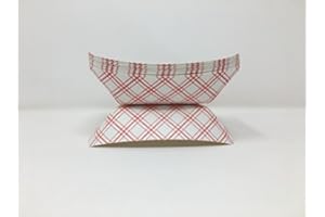 MR. MIRACLE Paper Food Trays, Red & White Checkered Paper. Extra Small (1/2 LB). 100 Pack, Disposable, Recyclable Serving Boats.for Condiments, Snacks & Concession Food, Grease Ressistant