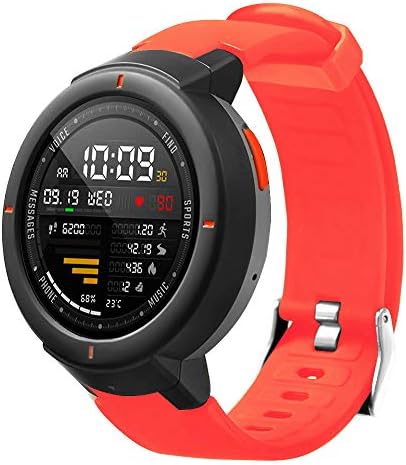 HARRYSTORE Huami Watch Band Soft Silicone Replacement Bracelet Strap for Huami Amazfit Verge (Red)