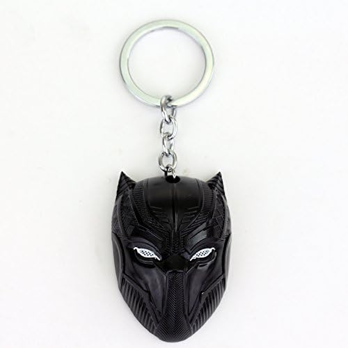 Black Panther Keychain Llavero Metal Key Chain Jewelry Gift (Black)