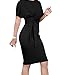 Geckatte Womens Bodycon Business Pencil Dresses Summer Work Party Knee Length Dress with Belt