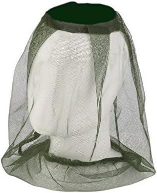 YUTIRITI 1 PC Mosquito Head Net Mesh Head Cover Bee Mask for Army Farmer Beekeeper Fishing Outdoor Travel - Green Color