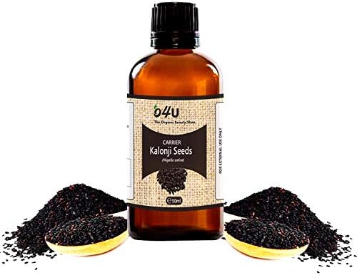 O4U Organic Undiluted Cold Pressed Kalonji Carrier Oil - 50 ml/100% Natural & Organic Massage Oil - Moisturizes & Conditions, Ideal for Skin, Body, Hair loss Treatment, and Hair Growth