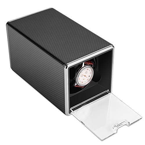 POUILLA Carbon Fibre Piano Finish Automatic Single Watch Winder Glossy SG0178