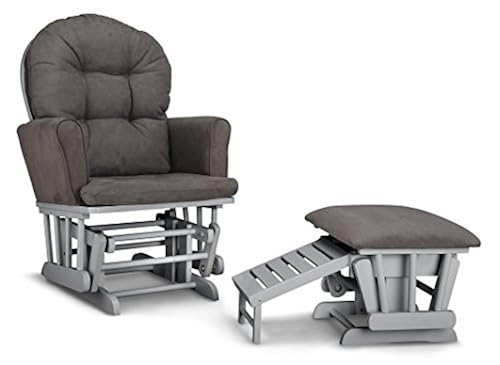 Graco Parker Semi-Upholstered Glider and Nursing Ottoman, Pebble