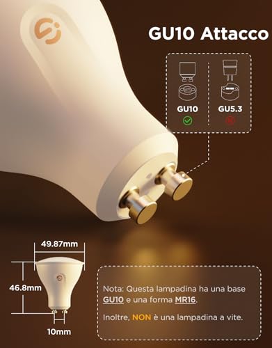 Govee WiFi Smart GU10 Bulbs, Smart LED Bulb RGBWW WiFi and Bluetooth, Compatible with Alexa and Google Assistant, 400LM Dimmable 16 Million Colours Music Sync, 4 Pieces