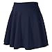Urban CoCo Women's Basic Versatile Stretchy Flared Casual Mini Skater Skirt (X-Large, Navy Blue)