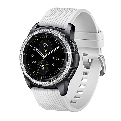 Dsytom Jewelry Bezel Ring Compatible with Galaxy Watch Bezel 42mm,Gear Sport Watch Bezel Cover Protector Adhesive Loop Anti Scratch Design for Samsung Galaxy Watch 42mm/Gear Sport(Silver)