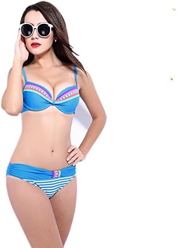 HaiBote Womens High Waist Bikini Swimsuit Steel Prop Gather Small Chest Was Thin Female