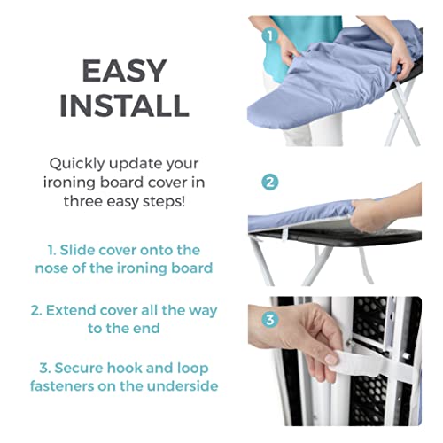 HOME GENIE Ironing Board Cover, Silicone Coating, Full Size Scorch