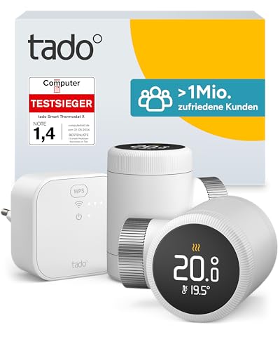 tado° Smartes Heizkörperthermostat X – Starter Kit mit Bridge X