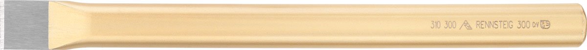 Rennsteig 312 125 1 Painted Hexagonal Flat Cold Chisels, Gold, 125 mm