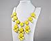 JANE STONE Statement Bubble Beaded Collar Necklace Chunky Jewelry(Fn0508-Yellow)