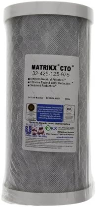 Matrikx +CTO/2 Extruded Activated Carbon Block Filter (4"x9-3/4")
