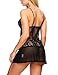 Avidlove Lingerie Women Lace Flower Sexy Chemise Mini Babydoll Dress
