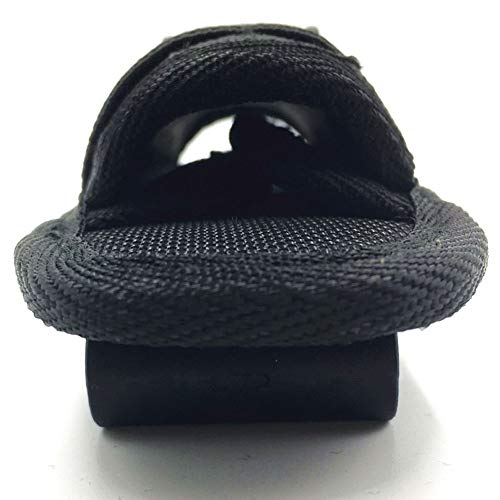 Flashlight Holster Pouch Belt Carry Case Holder Stretchy Nylon Pouch Handheld LED Flashlight Holster with 360 Degree Rotatable Clip (Black)