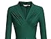 MUXXN Women's V Neck Elegant 3/4 Sleeve Vintage Bridesmaid Party Dress (M, Dark Green)