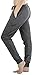 ToBeInStyle Women's Solid Print French Terry Jogger Pants - Charcoal - Medium